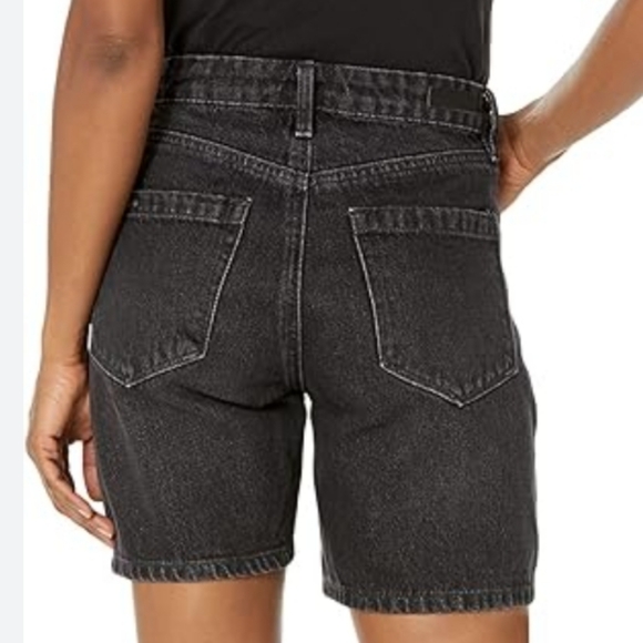 NWT BlankNYC High Waist Overlap Fly Denim Criss Cross Short Black 26 - Picture 4 of 7